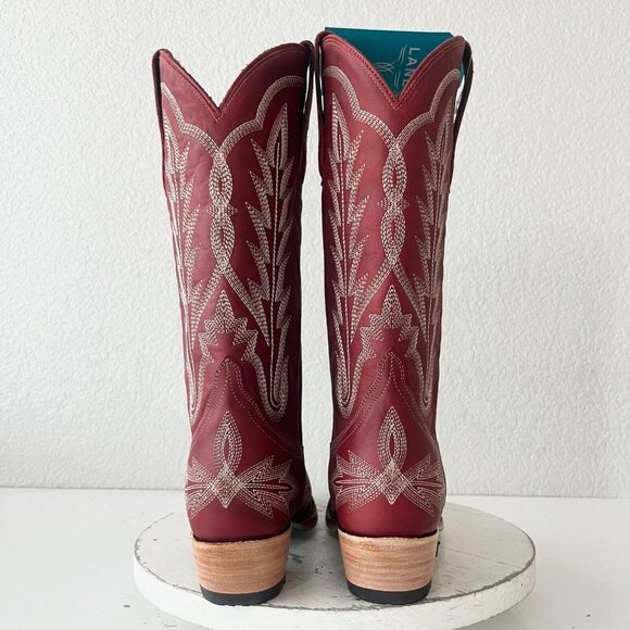 Lane LEXINGTON Womens Cowboy Boots 8.5 Red Western Boots Cowgirl Mid Calf Tall - Picture 3 of 10